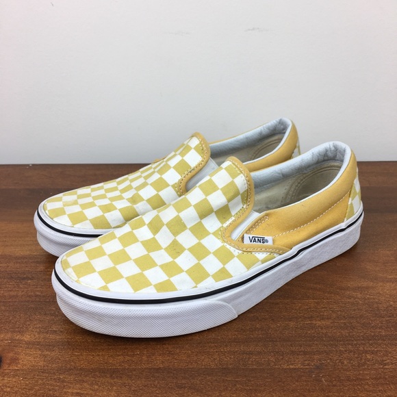 checkered mustard vans